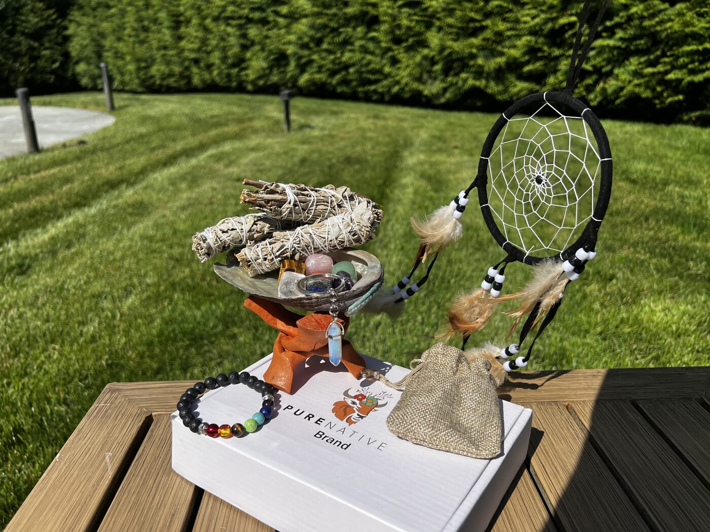 Dreamcatcher from the PureNative smudge kit